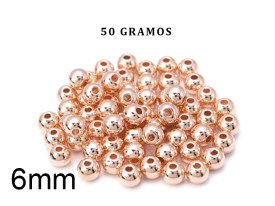 Bolitas de Metal Color Gold Rose 6mm x50gms